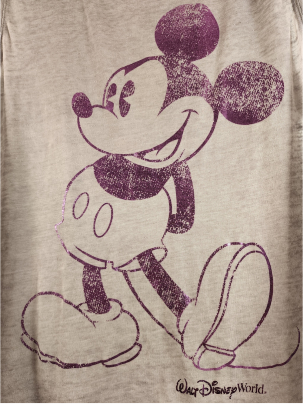 Authentic Disney Parks Mickey Mouse Burnout Tank Top - Purple Glitter - L - Picture 3 of 4